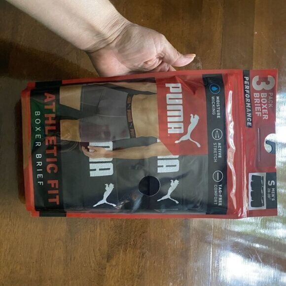 PUMA Men's 3 Pack Performance underwear Boxer Briefs Size S Black  Comfort New - Picture 3 of 10